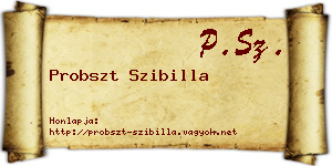 Probszt Szibilla névjegykártya